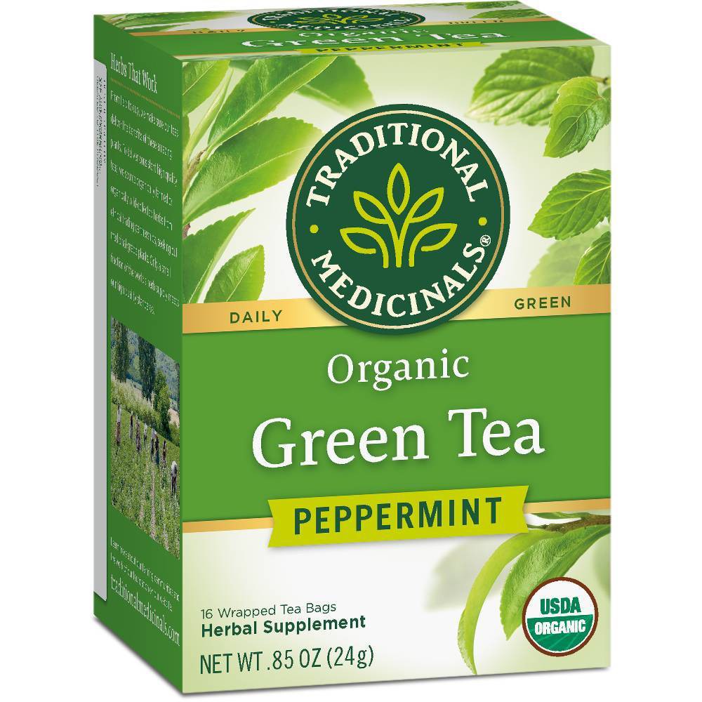Traditional Medicinals Tea Organic Green Tea Ppprmnt (6x16 Bags)