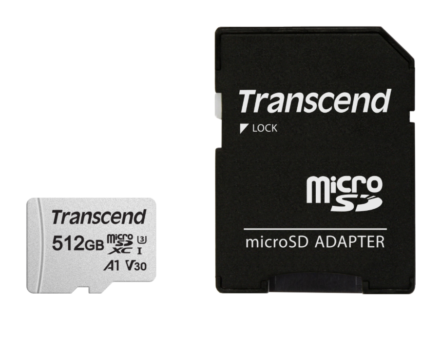Transcnd Microsd 512Gb W/Adp Uhs-I U3 A1