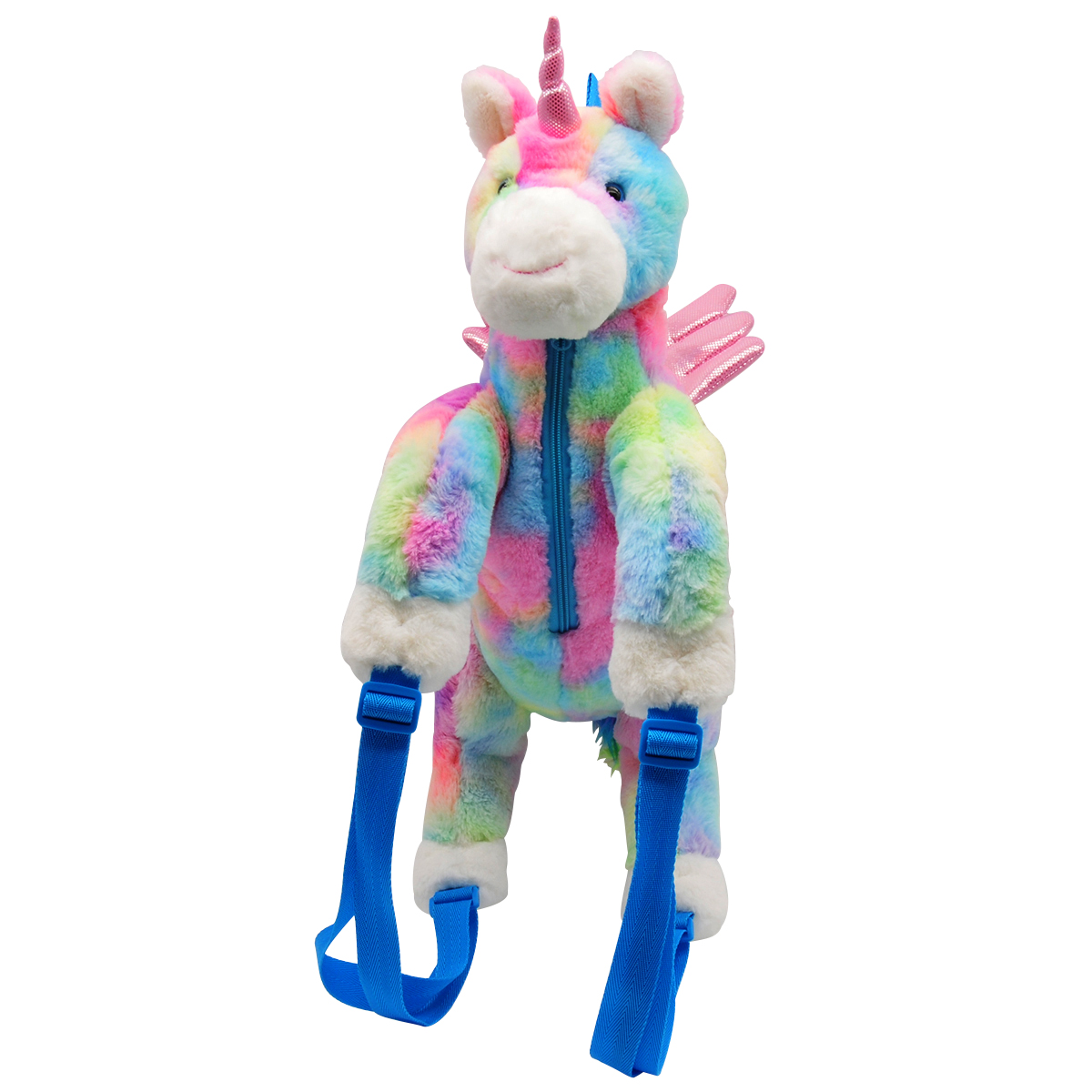 Treasure Cove Plush Unicorn Backpack 10209C Kids Stuffed Unicorn 20-Inch Day Pack with Hidden Pocket for Small Item Treasures Pi