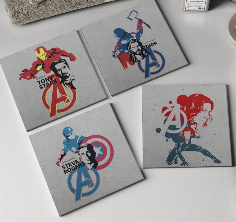 Set of 4 MC Hero Inspired Ceramic Coasters | By TrebrTh Designs