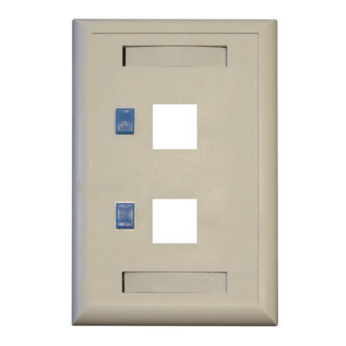 2-Port White Keystone Faceplat