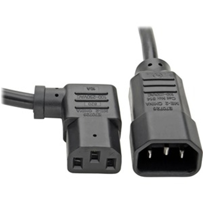 2' AC Power Extension Cable C14 RA C13