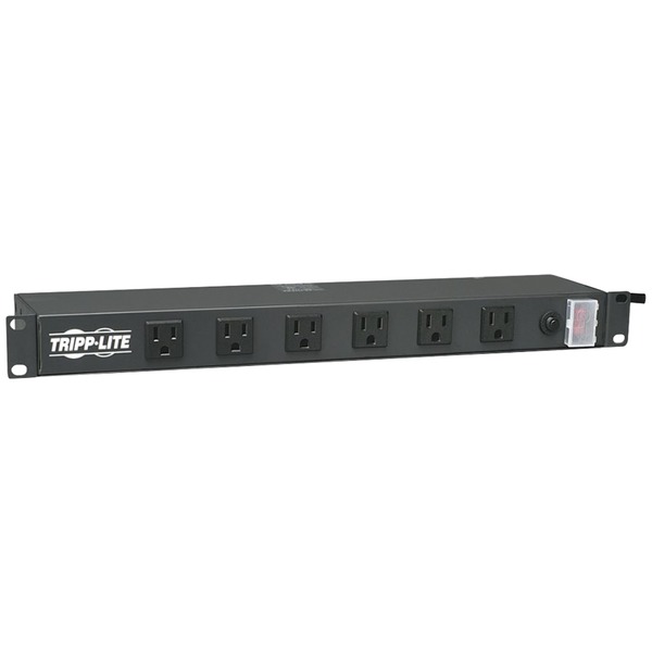 Tripp Lite Power Strip Rackmount Metal 120V 5-15R Right Angle 12 Outlet 1U - NEMA 5-15P - 12 NEMA 5-15R