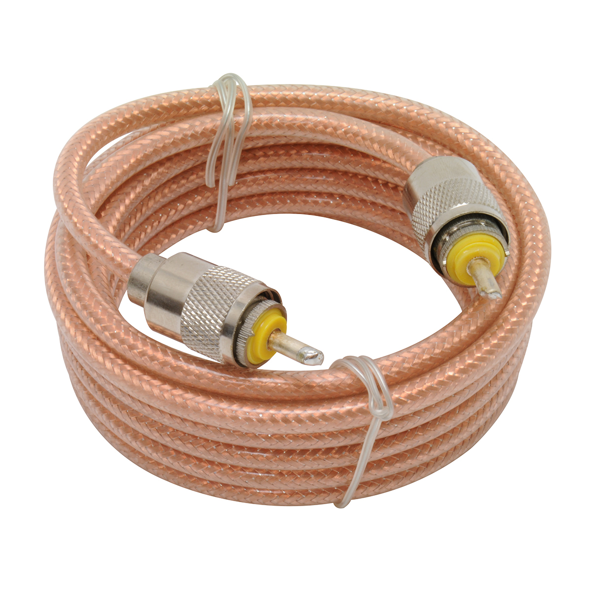 TruckSpec TS-8X9CL 9ft Mini-8 PL-259 Coaxial Cable for CB Antenna Standard Connectors Coax Cable 9 Feet Clear