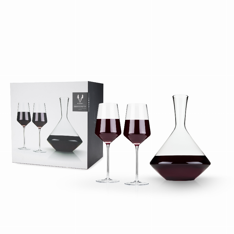 3-Piece Angled Crystal Bordeaux Set By Viski