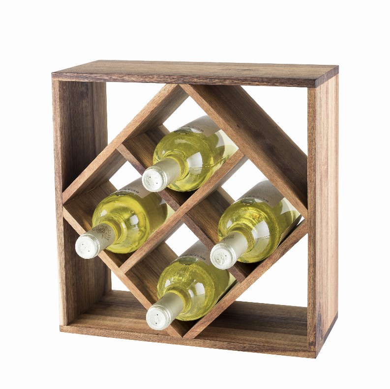 Acacia Wood Lattice Wine Rack By Twine