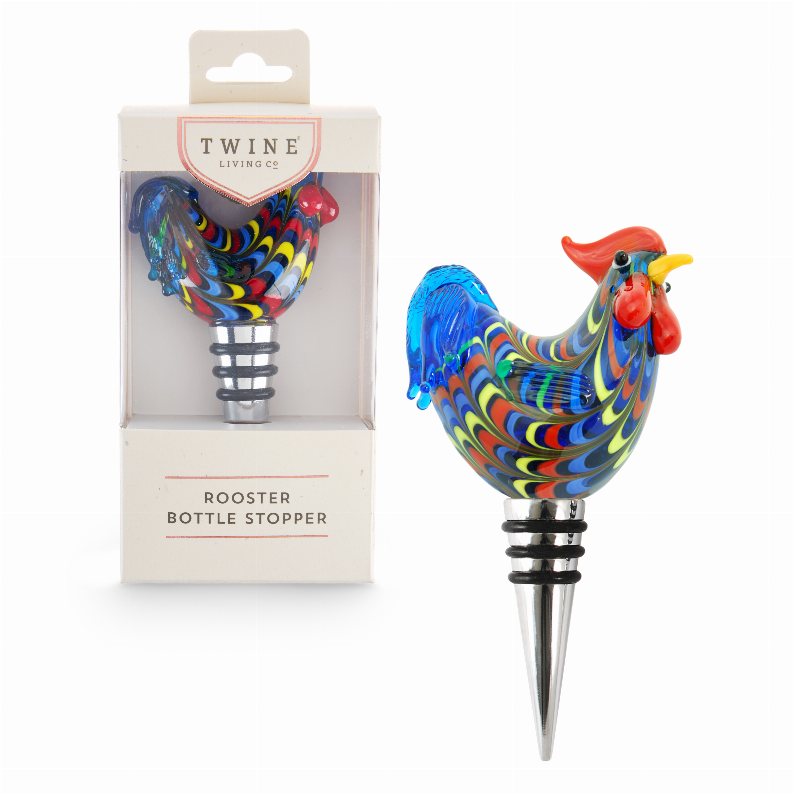 Rooster Glass Bottle Stopper By Twine
