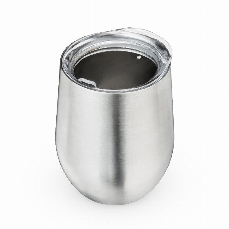 Sip & Go Stemless Wine Tumbler By True - Silver