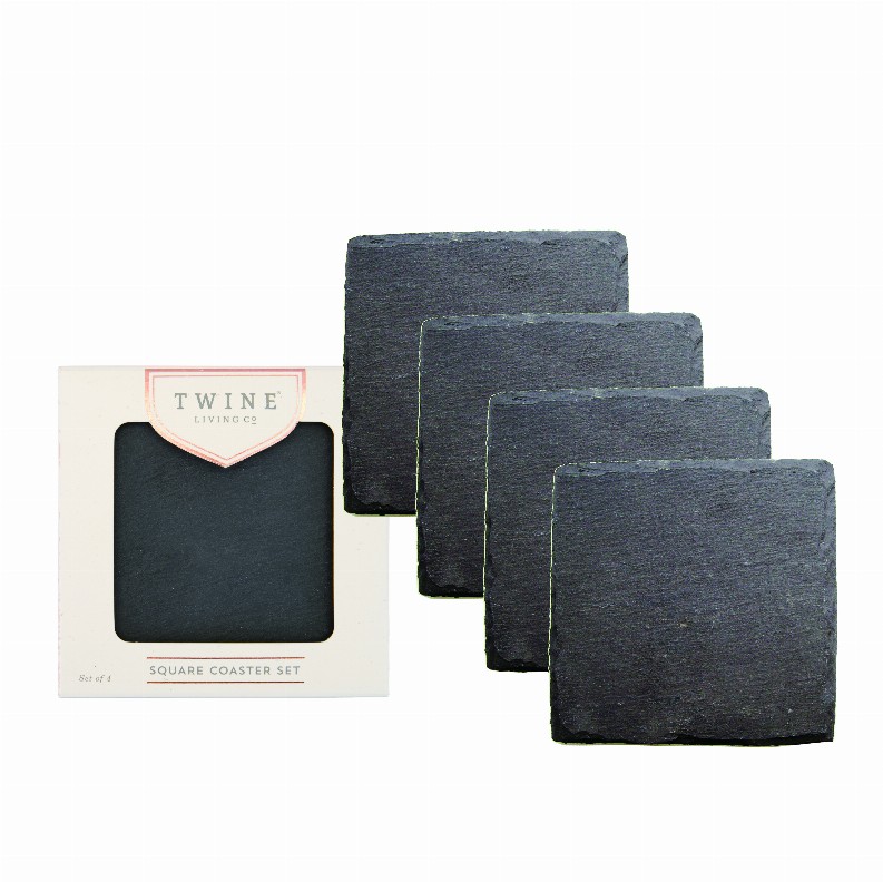 Square Slate Coasters By Twine