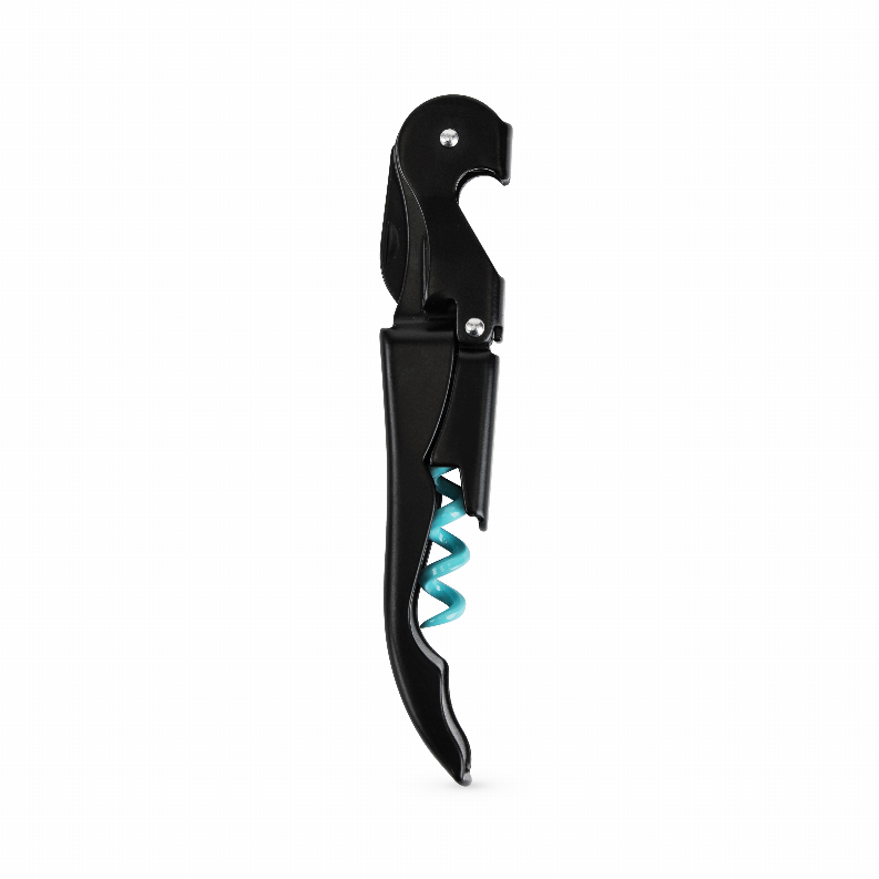 Truetap: Double-Hinged Corkscrew - Matte Black With Blue W