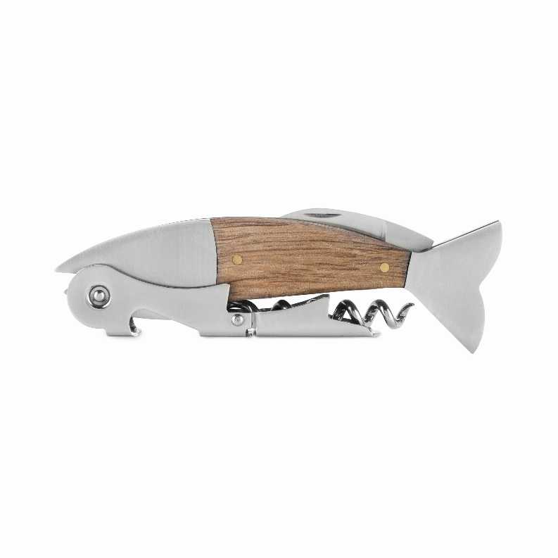 Wood & Stainless Steel Fish Corkscrew By Foster & Rye