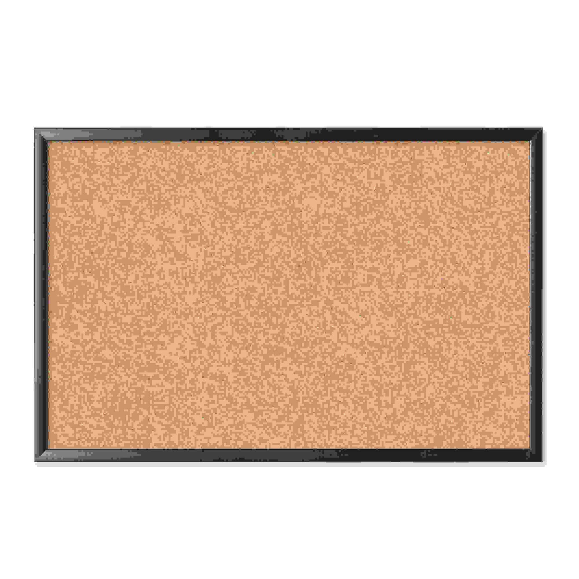Cork Bulletin Board, 36 x 24, Natural Surface, Black Frame