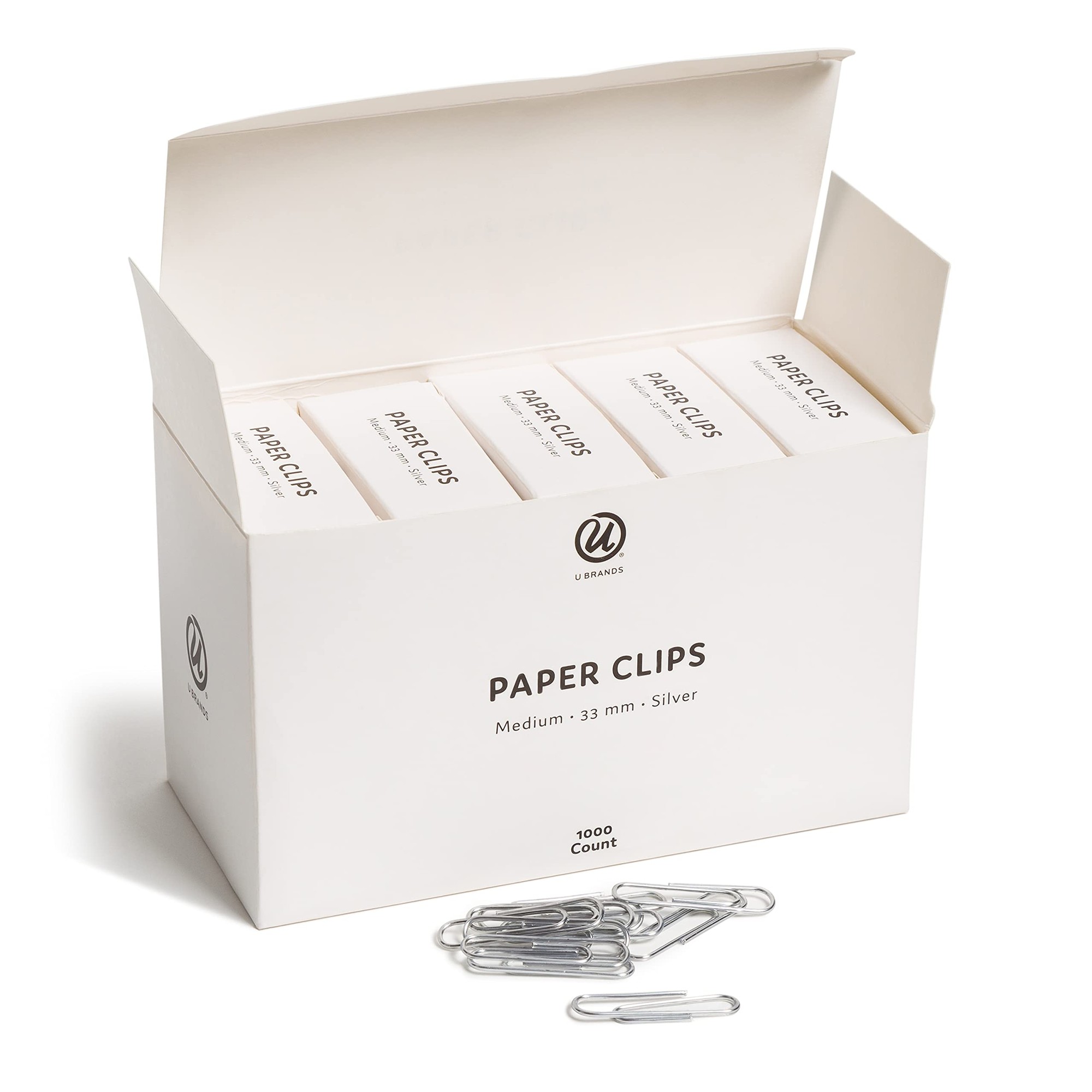 Paper Clips, Medium, Silver, 1,000/Pack
