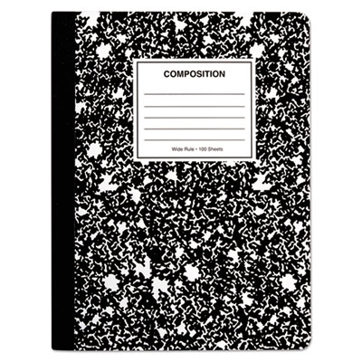 Quad Rule Composition Book., Quadrille Rule, 7.5" x 9.75", 1 Subject, Black