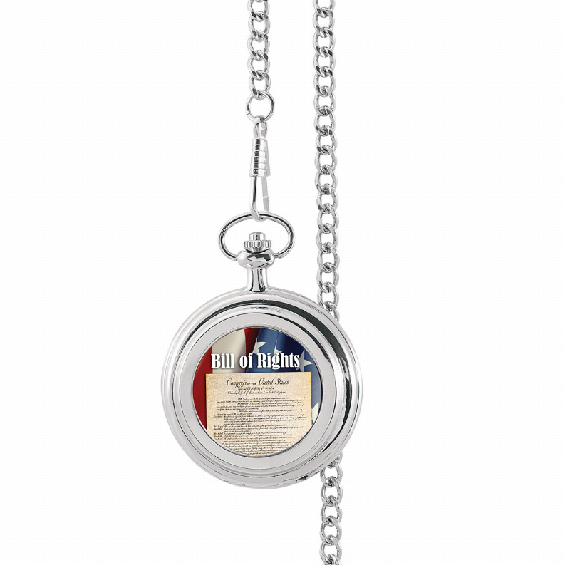 Bill of Rights Colorized Half Dollar Pocket Watch