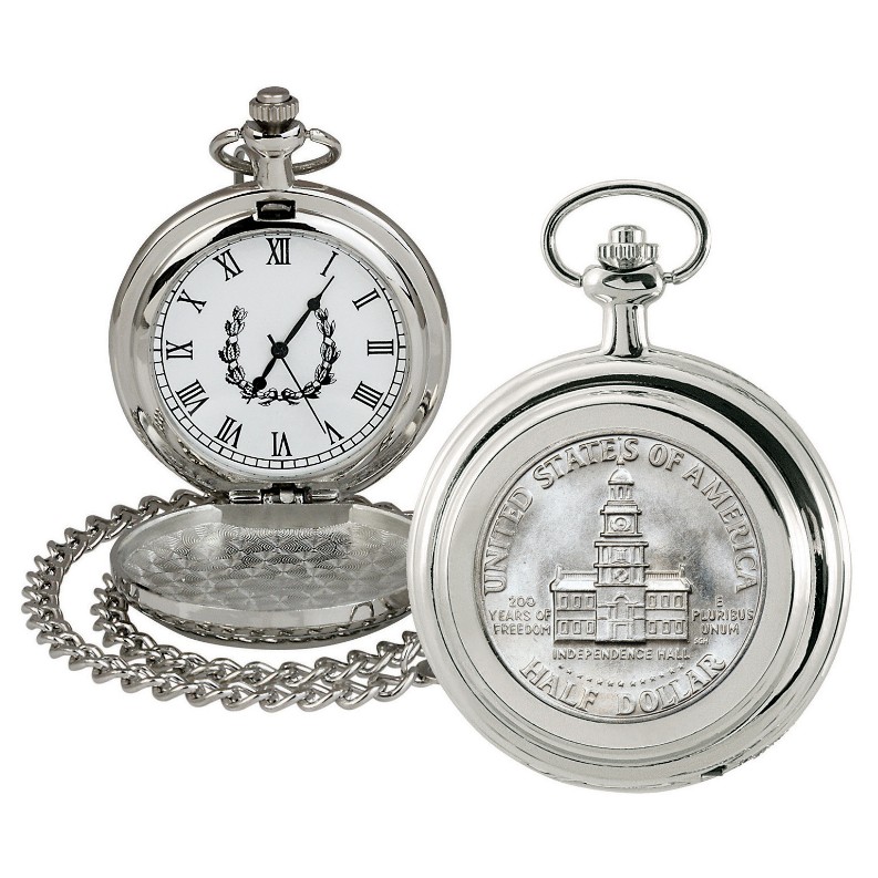 JFK Bicentennial Half Dollar Coin Pocket Watch