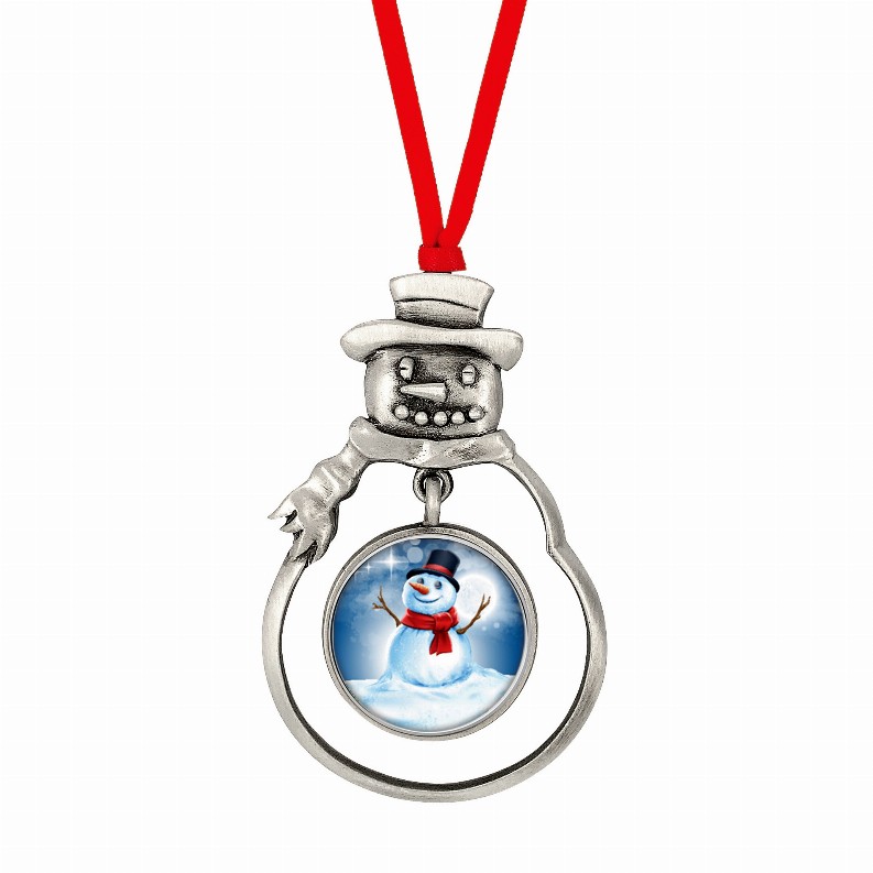 Snow Man Ornament With Colorized Quarter Coin