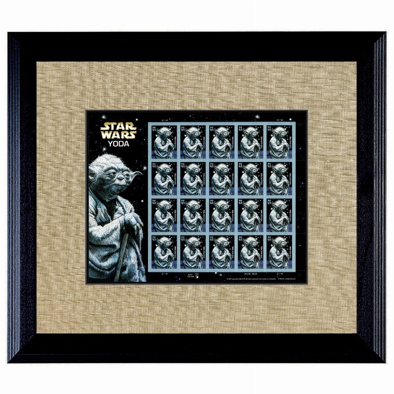 Star Wars Yoda U.S. Stamp Sheet in Wood Frame