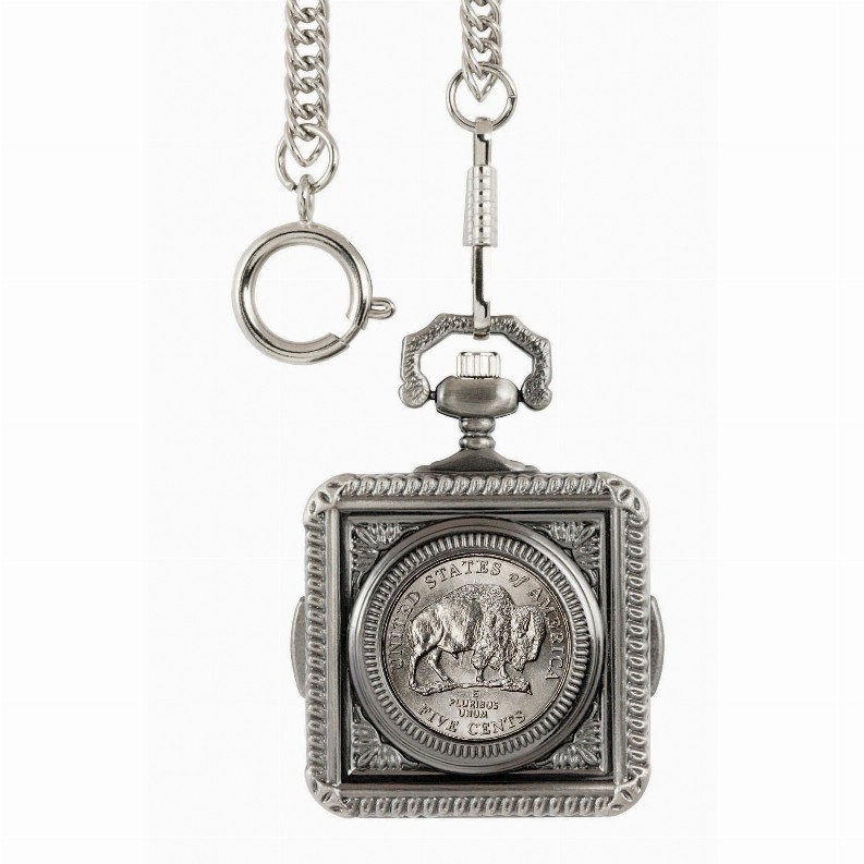 Westward Journey Bison Nickel Coin Pocket Watch