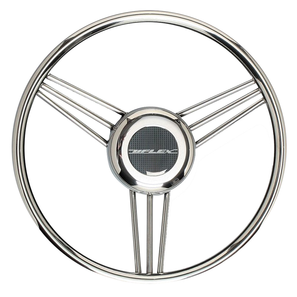 Uflex V27 13.8" Steering Wheel - Stainless Steel Grip & Spokes