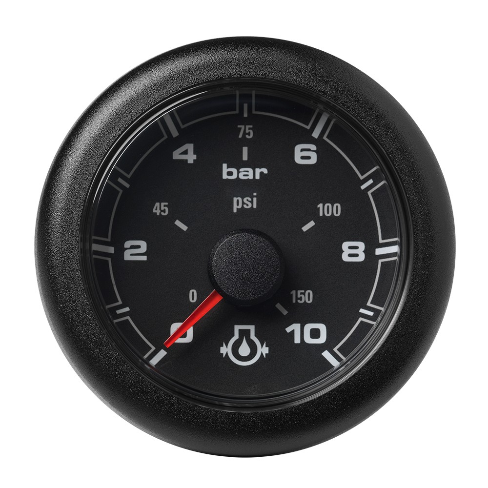 VDO Marine 2-1/16" (52mm) OceanLink Engine Oil Pressure Gauge -10 Bar/150 PSI - Black Dial & Bezel