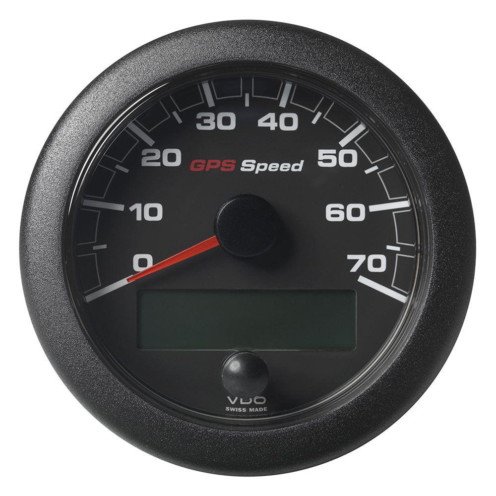 VDO Marine 3-3/8" (85mm) OceanLink GPS Speedometer - Black Dial & Bezel (0-70 K/MPH/KMH)