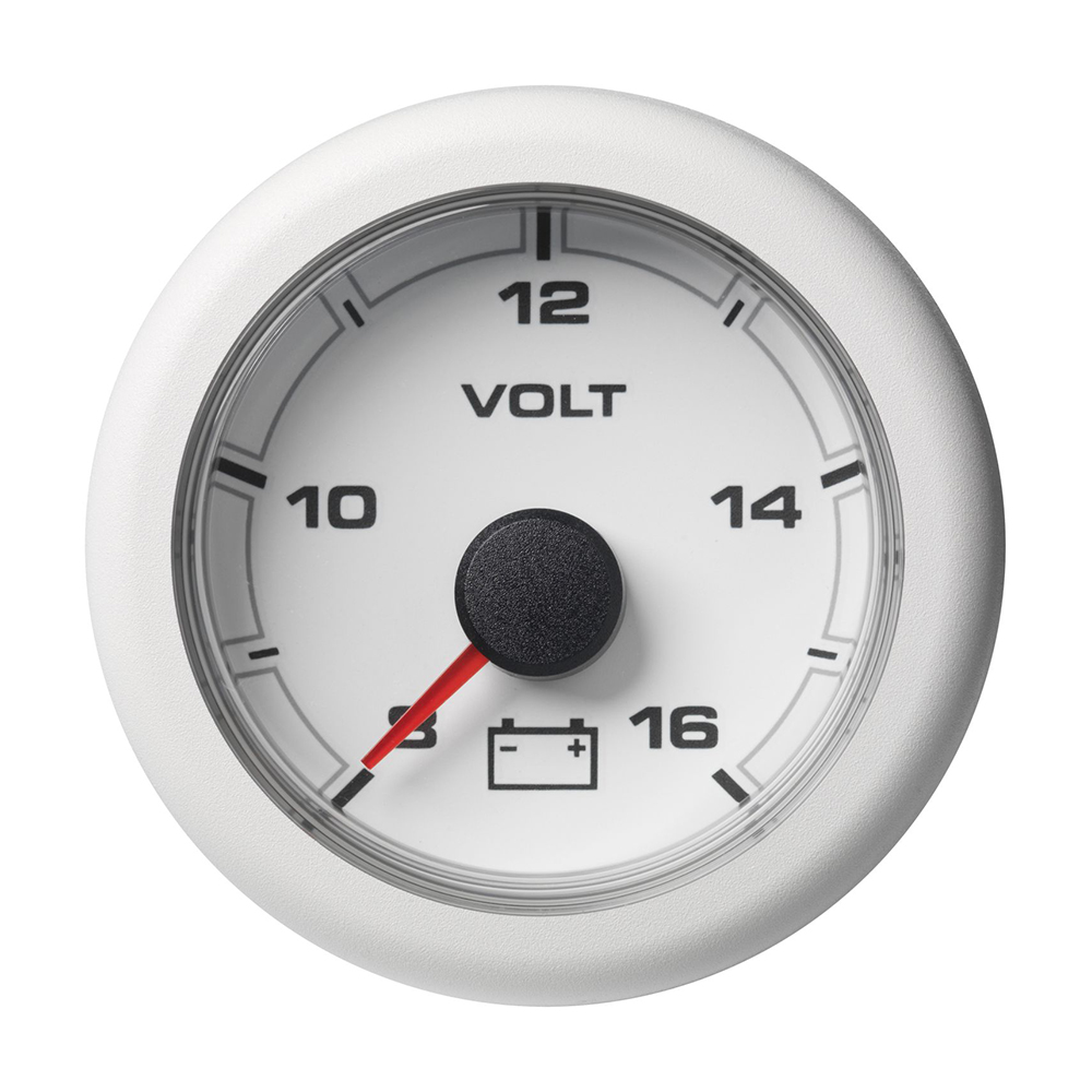 VDO Marine 2-1/16" (52mm) OceanLink Battery Voltage Gauge - 8 to 16V - White Dial & Bezel