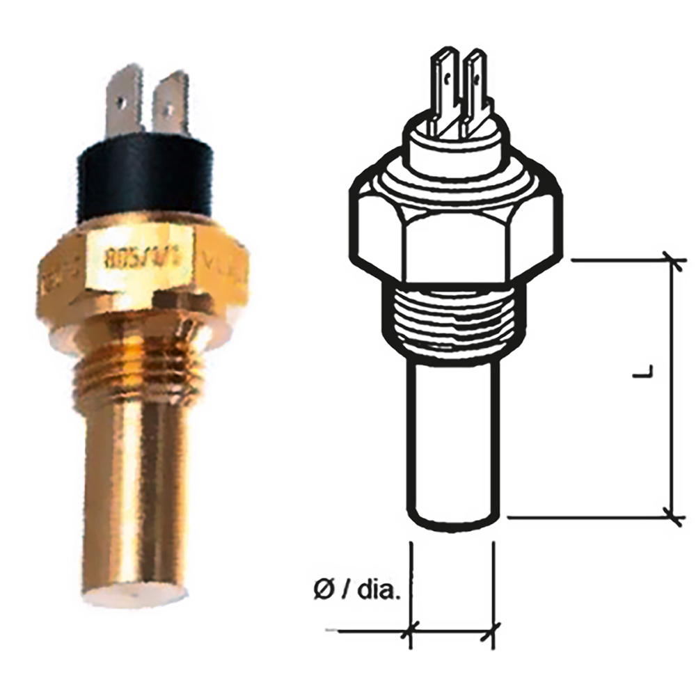 VDO Marine Coolant Temperature Sensor - Dual-Pole, Insulated RTN - 40-120°C/105-250°F - 6-24V - M18 x 1.5 Thread