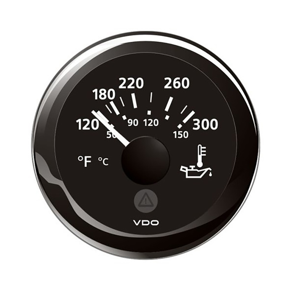 VDO Marine 2-1/16" (52mm) ViewLine Temperature Gauge 120-300°F - 8-32V - Black Dial & Bezel