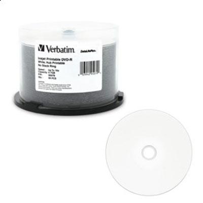 DVD-R Discs 4.7GB 16X DataLifePlus White Inkjet Printable, 50/Pack Spindle