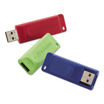 Store 'n' Go USB Flash Drive, 32GB, Blue, Green, Red, 3/Pack