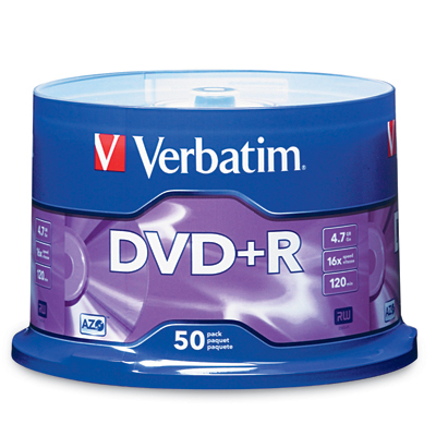 Verbatim 95037 4.7GB DVD+Rs (50-ct Spindle)