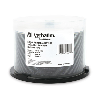 Verbatim 95079 4.7GB DataLifePlus DVD-Rs, 50-ct Spindle