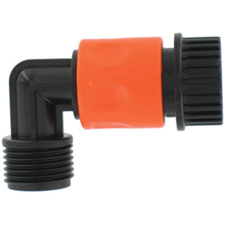 Hose Quick Connect, Plastic With 90 Degrees Hose Saver, Carded