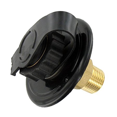 Water Inlet, 2-3/4In Plastic Flange, Black, Lead-Free, Bulk