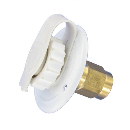 Water Inlet, 2-3/4In Metal Flange, White, Lead-Free, Bulk