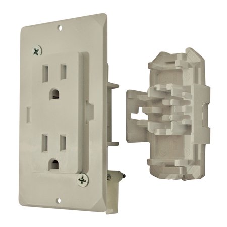 15 AMP DECOR RECEPTACLE WITH COVER - IVORY