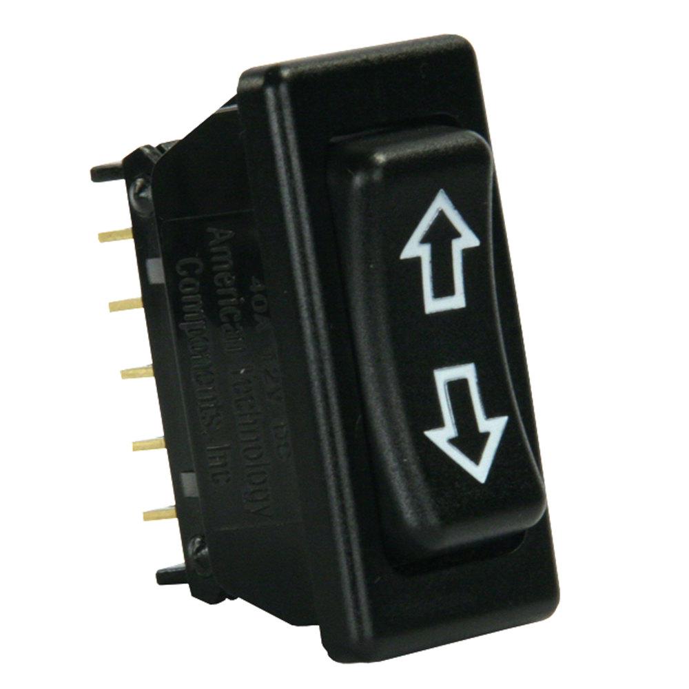 Square 5 Pin, In-Line Terminal Switch Dpdt - Black