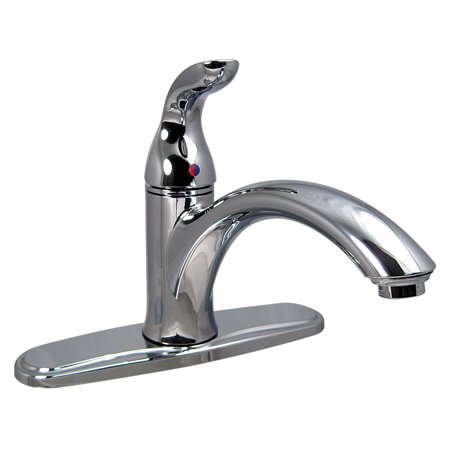 Kitchen Faucet, 8In Hi-Arc Hybrid, 1 Lever, Ceramic Disc, Chrome