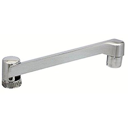 Spout, 8In For 2 Hdl Kitchen Faucets, Plastic, Chrome