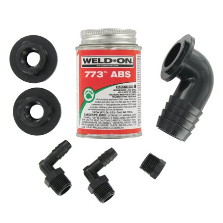 Abs Tank Fill Kit, 90 Degrees Barbed Fill, With Cement