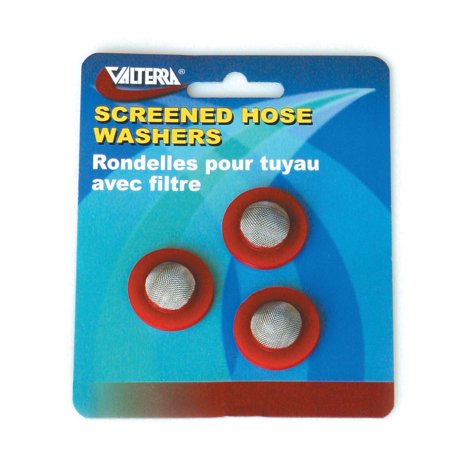 Hose Washers With Screen, Red, 3 Per Card