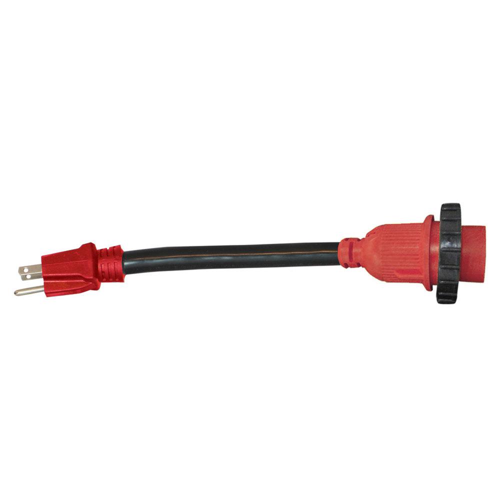 15Am-30Af Detach Adapter Cord, 12In, Red, Bulk