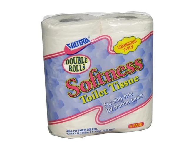 Softness Toilet Tissue Double Rolls, 2-Ply, 4/Pk