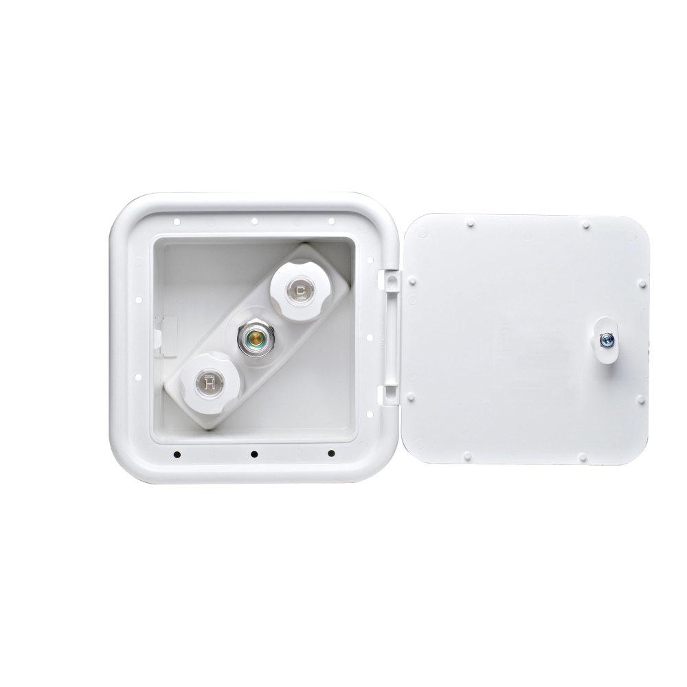 Spray-Away Hot And Cold Outlet W/ Quick Connect, Plastic, White