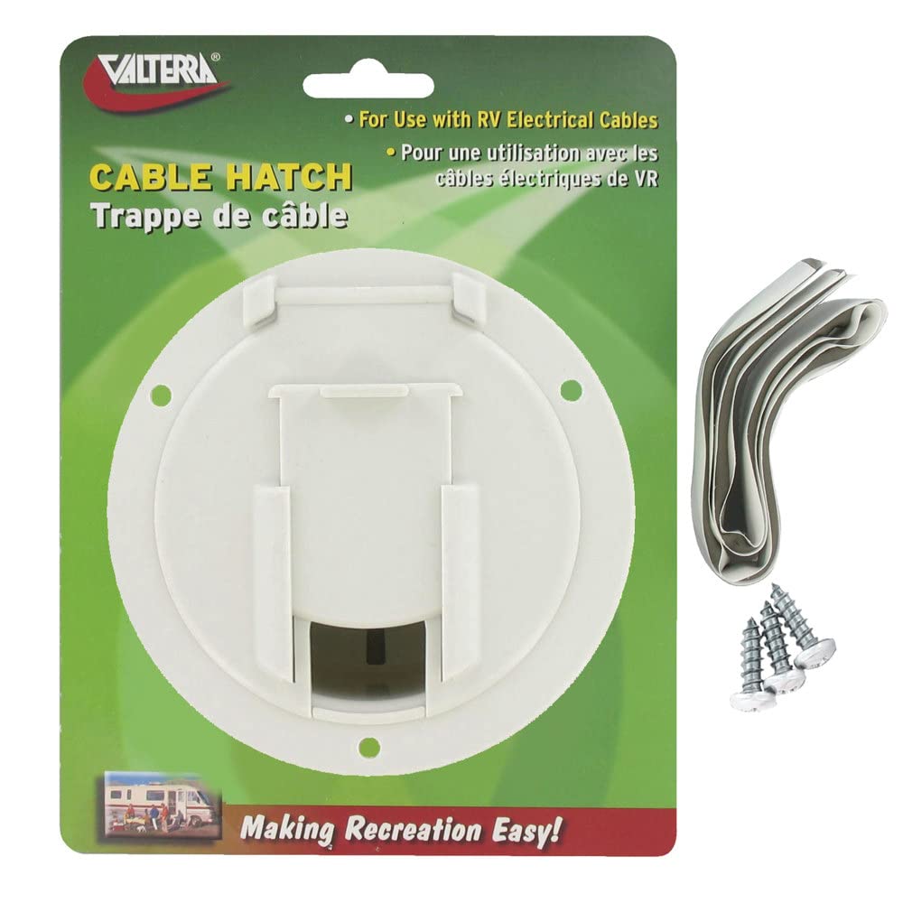CABLE HATCH MED ROUND WHITE CARDED