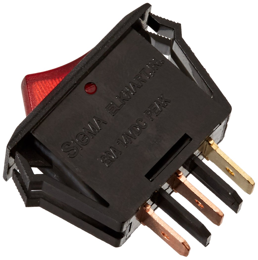 ILLUMINATED ON/OFF 110V SWITCH  RED/BLACK 1/CARD