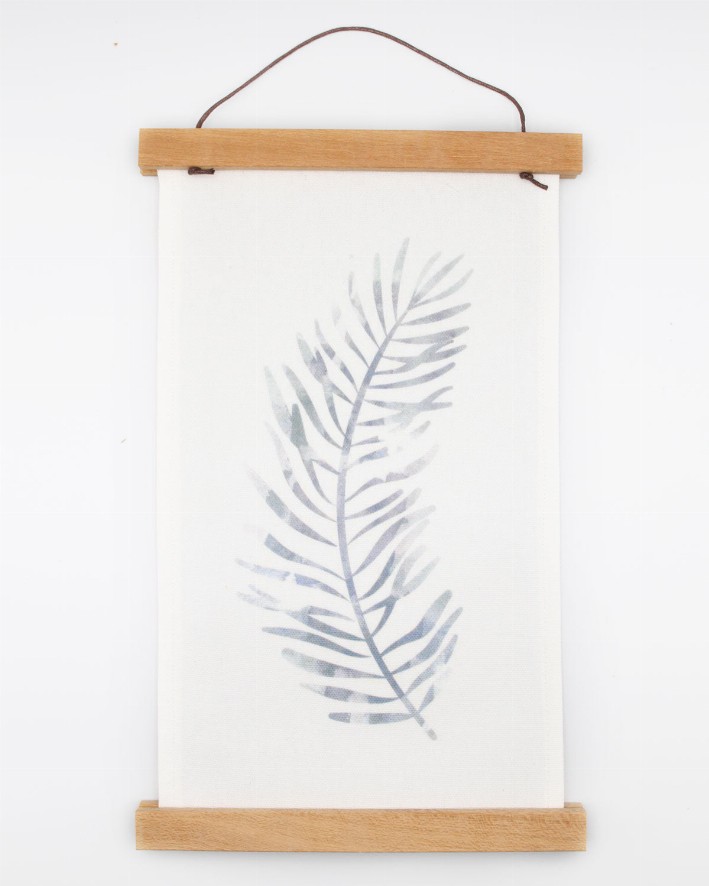 Wall Hanging with magnetic holders - Gray Leaf