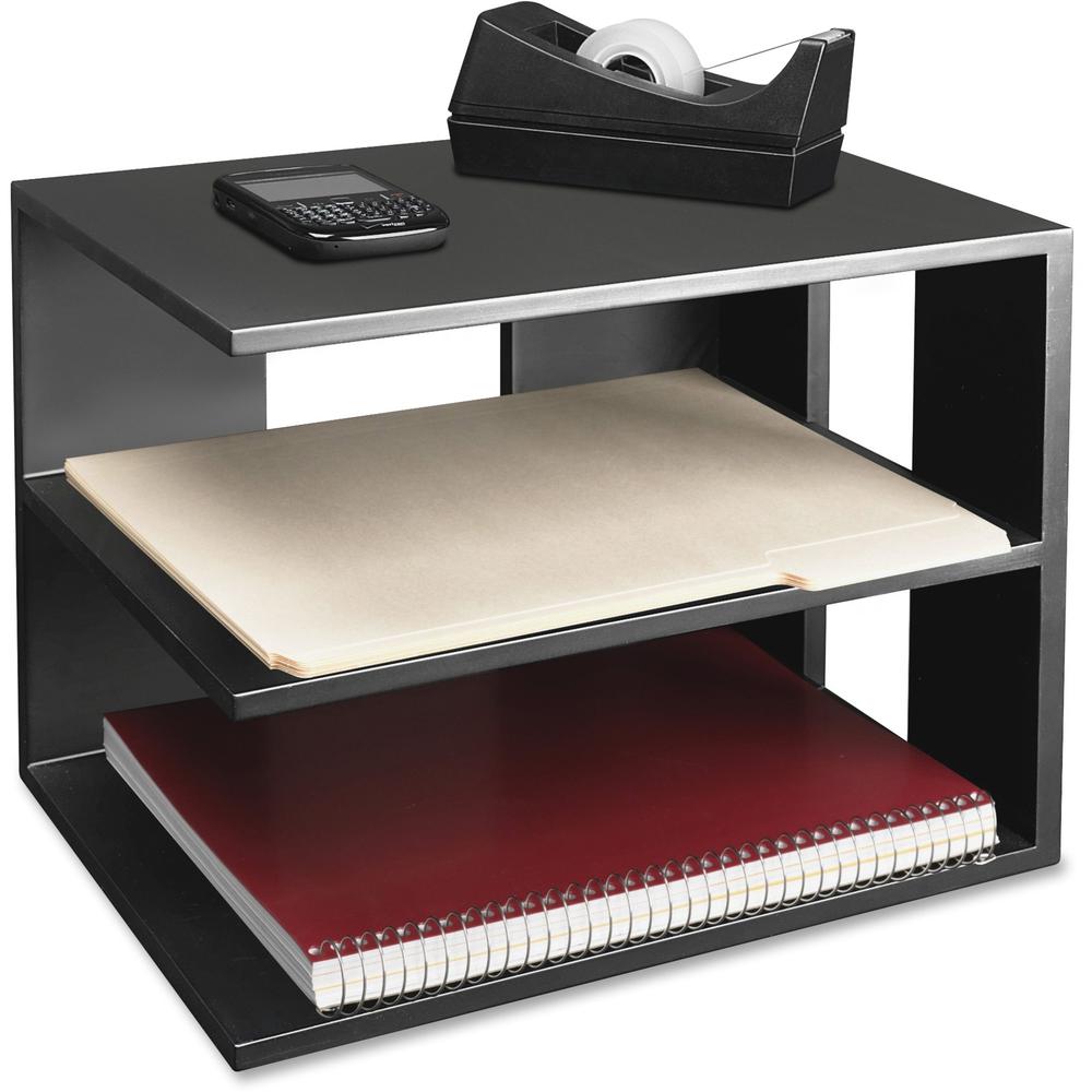 Victor 1120-5 Midnight Black Corner Shelf - 13.5" Height x 13.5" Width x 10.5" Depth - Desktop - Matte Black - Rubber, Wood - 1E