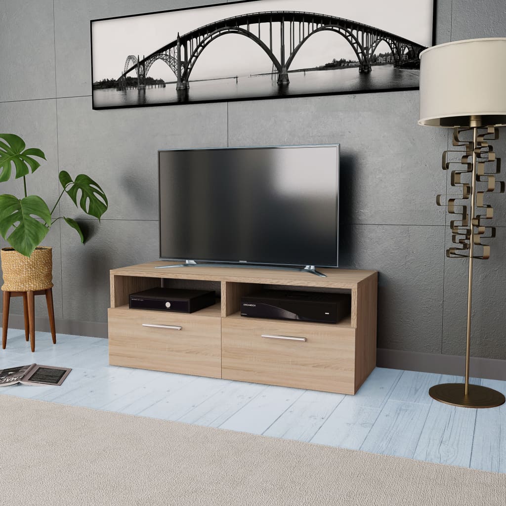 vidaXL TV Cabinet Chipboard 37.4"x13.8"x14.2" Oak